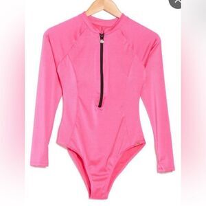 Betsey Johnson Scuba Zip Up Swimsuit